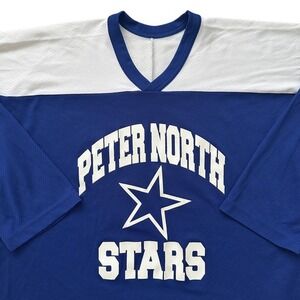 Vintage CCM Hockey Jersey Peter North Stars #11 Long Sleeveā Mesh Mens XL Blue